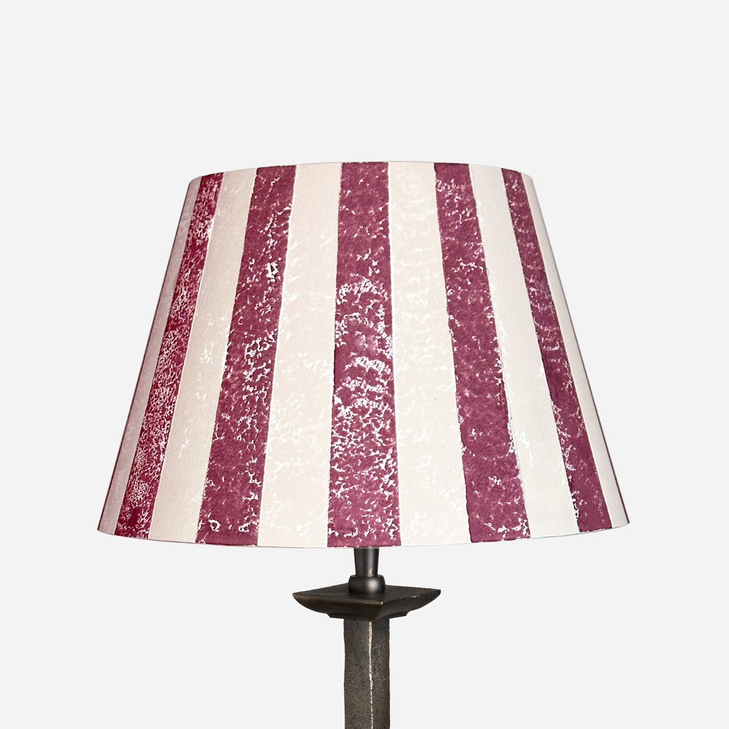 Pink and red bold stripe lampshade in empire style, perfect as a colourful lampshade or striped lampshade for UK interiors, adding playful striped lighting to table lamps, floor lamps or wall lights.