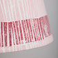 Close-up of pink and red lampshade showing bold ruched stripe texture, striped lampshades UK handmade for colourful and contemporary interiors.