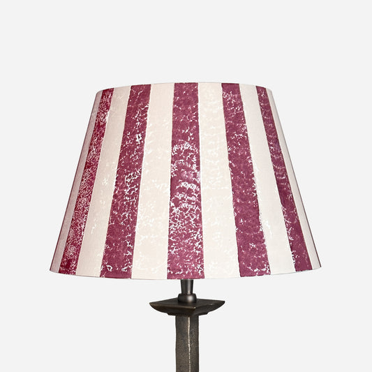 Pink and red bold stripe lampshade in empire style, perfect as a colourful lampshade or striped lampshade for UK interiors, adding playful striped lighting to table lamps, floor lamps or wall lights.