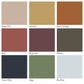 A colour swatch showcasing all of Studio Zef's stock colours. All their empire lampshades can be hand printed in any of these colours. 